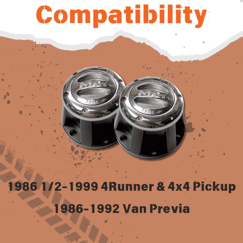 ميل ماركر Mile Marker 490 زوج من محاور القفل اليدوية الممتازة تناسب 1986 1/2 1994 4Runner & 4x4 Pickup - يستبدل المعدات الأصلية اليدوية أو المحاور الأوتوماتيكية - أداء عالي - هيكل معدني متين - Image 4